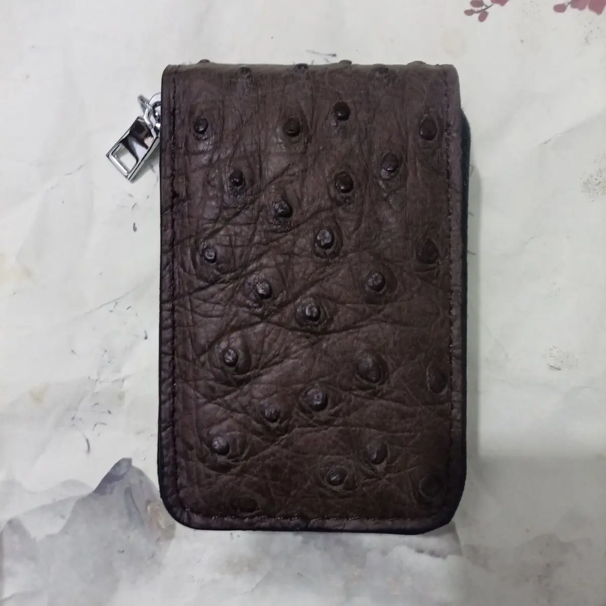 

New Fashion Women Men Card & ID Holders Wallets Ostrich Genuine Leather Short Organizer Wallet Brand Luxury Card Holder Purse