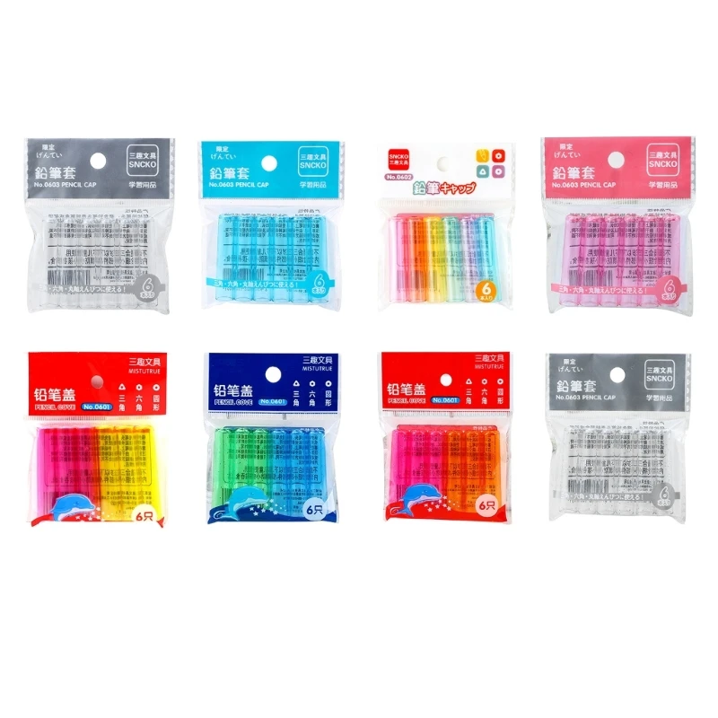 18Pieces Plastic Pencil Transparent Pencil Caps Pen Tip Cover for Student