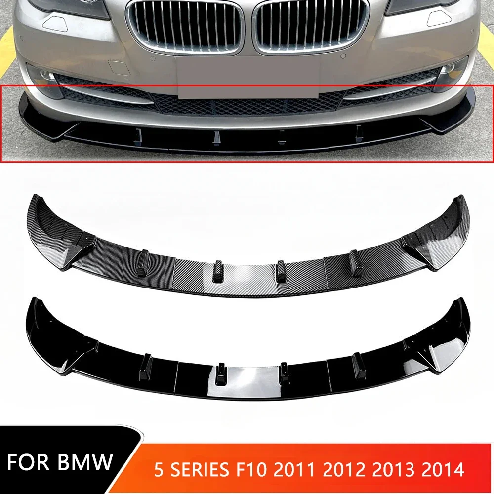 For BMW 5 Series F10 2011-2014 Standard Car Front Bumper Lip Spoiler Body Kit Tuning Guard Splitter Diffuser Auto Accessories