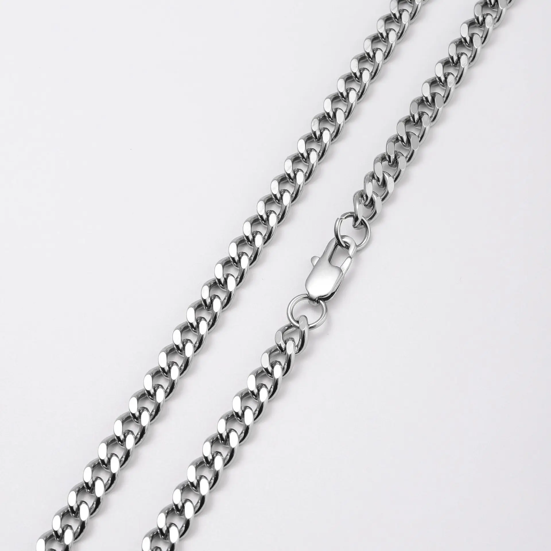 Basic Punk Stainless Steel 3,5,7mm Curb Cuban Necklaces Black Gold Color Link Chain Chokers Solid Metal