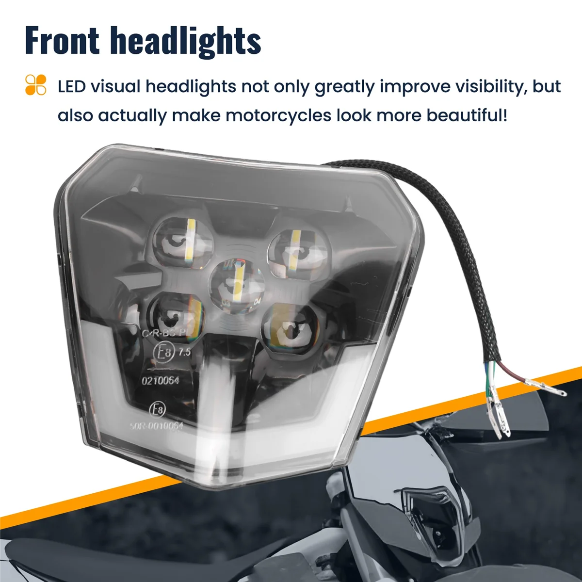 X59A_Dirt Bike LED المصباح لـ Enduro Motorcycle Pit Bike ATV TC FE TE #5