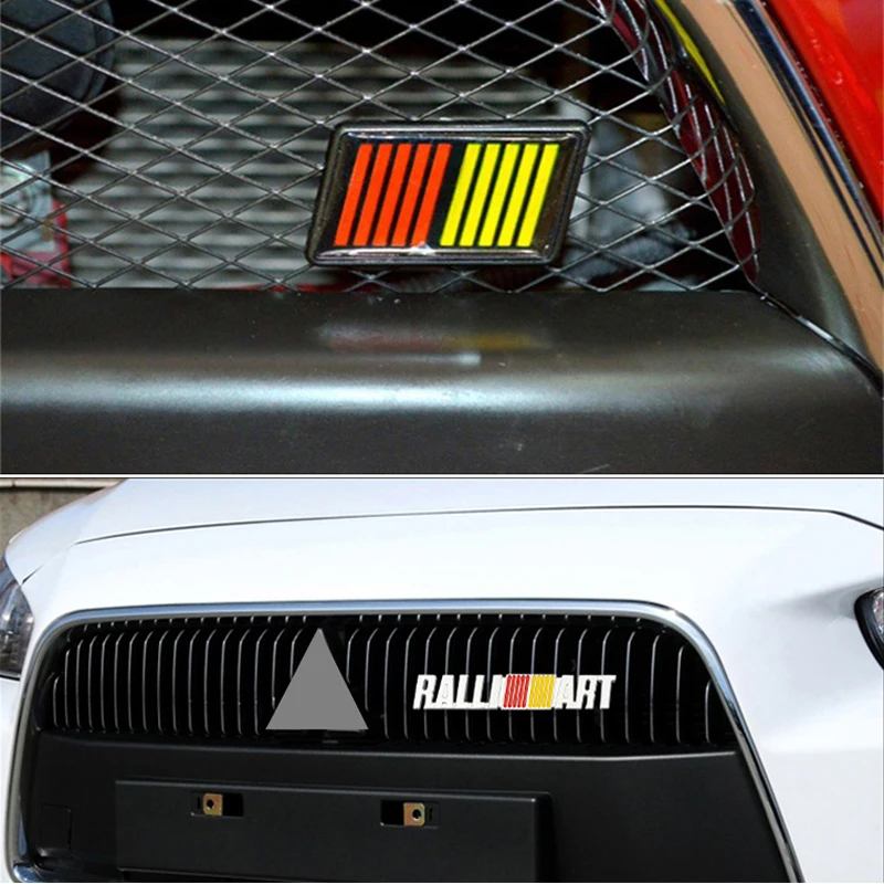 Car 3D Metal RALLI ART ralliart Logo Stickers Decals Front Hood Grill Emblem For Mitsubishi Lancer 9 10 Asx Outlander Pajero