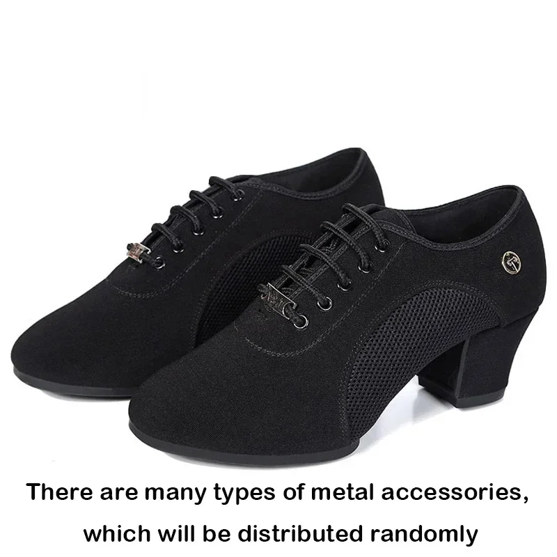 Woman's Latin Ballroom Dance Shoes Soft Sole Cloth Women Tango Practice Dance Shoes Middle Heel Ladies Non-Slip Dance Sneakers