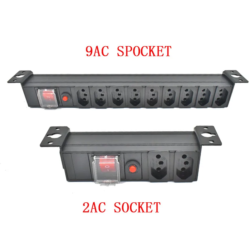 STRIDER RUI デスクトップ PDU 電源タップ分配ユニット C14 ポート 16A 4000 ワット過負荷保護ブラジルソケット