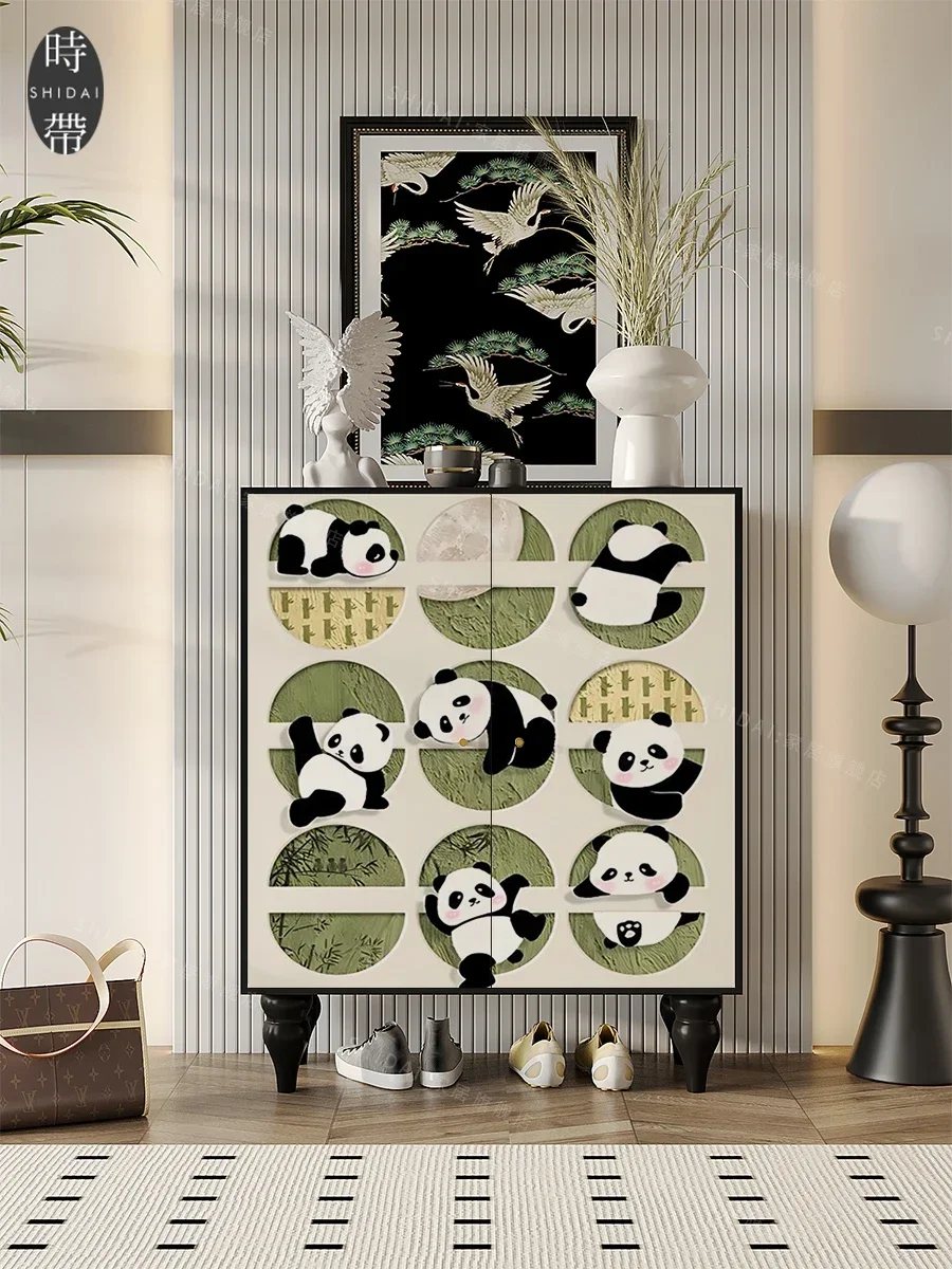 Modern Cream Style Double-Door Home Installation-Free Living Room Storage Locker