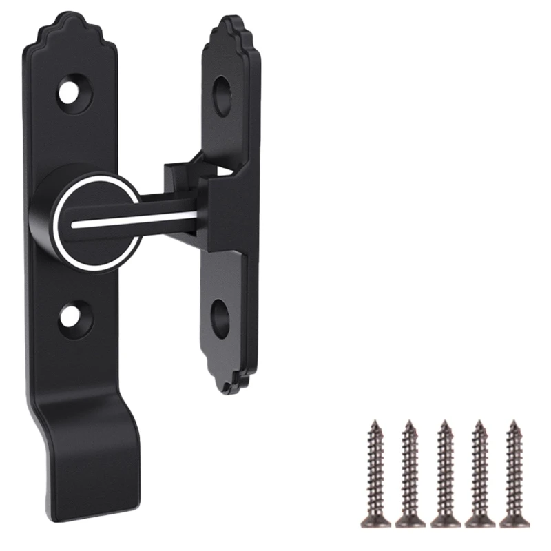 

90 Degree Barn Door Lock Zincs Alloy Safety Door Lock Antitheft Buckle Door Luminously Sliding Barn Door Lock