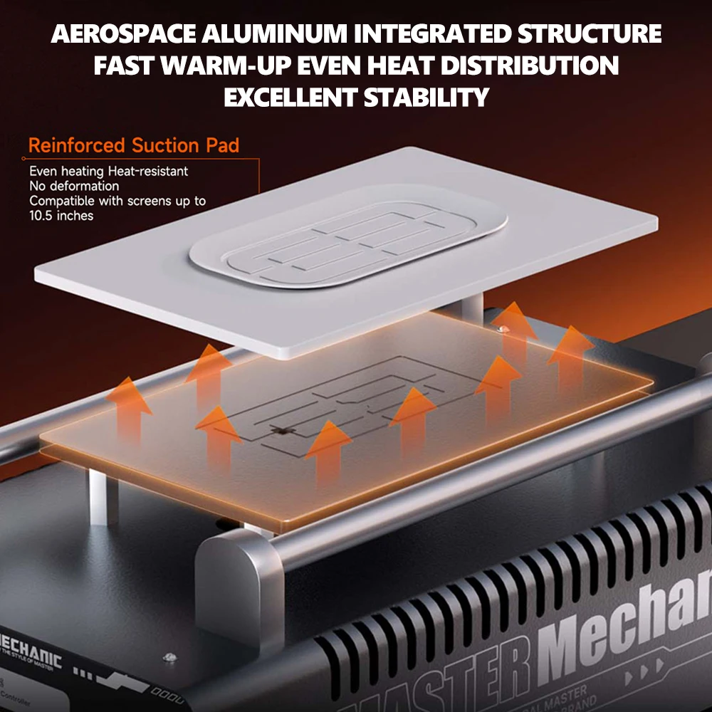 Aixun MC988 Separador de aquecimento de tela digital de alta sucção para ferramenta de separação de aquecimento de tela de reparo de celular