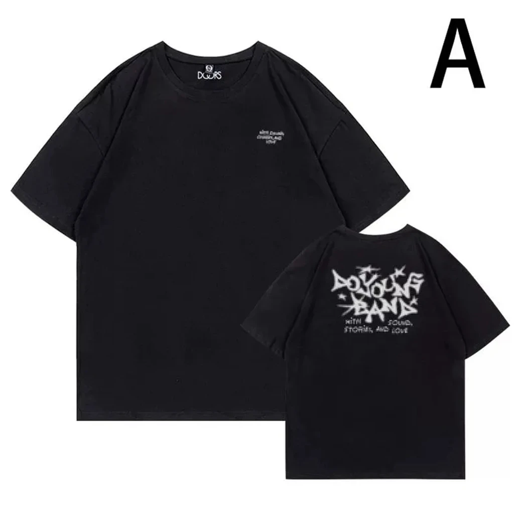 

2025 Kpop Korean Trend Stars Same Style Letter love DREAM walk go home T-shirt printe Women Men Summer Cotton T-shirt