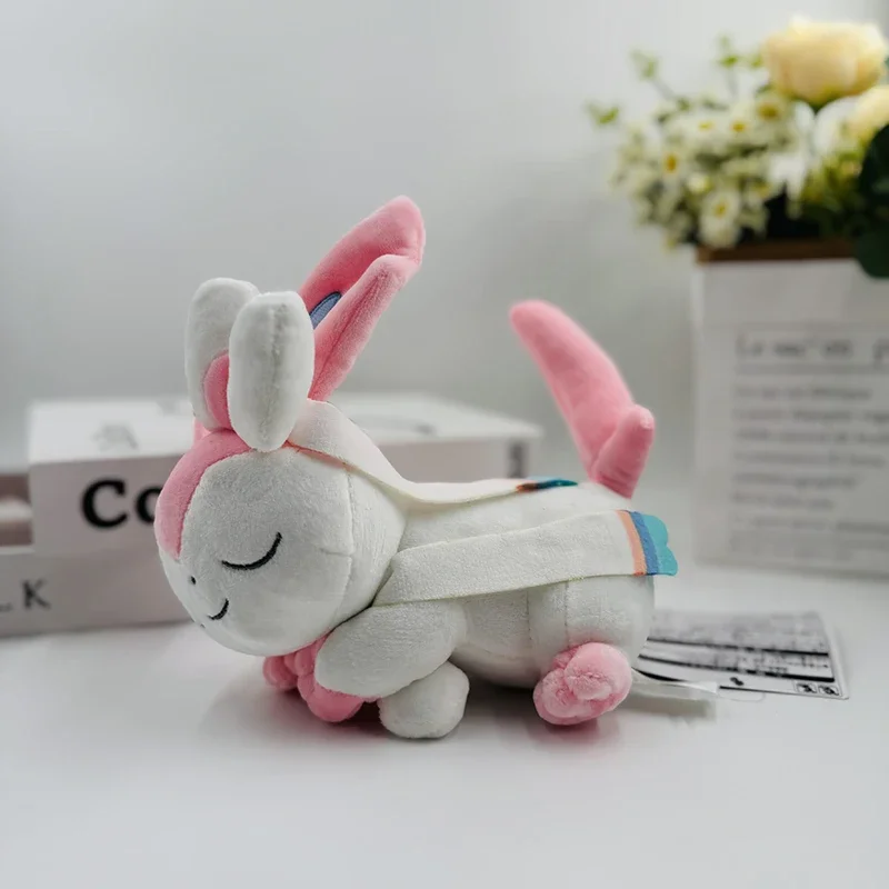 27cm Sylveon Pokemon Kawaii Plush Toys Pillow Anime Cartoon Pokémon Plushie Sleep Doll Stuffed Gift for Kids Birthday Xmas