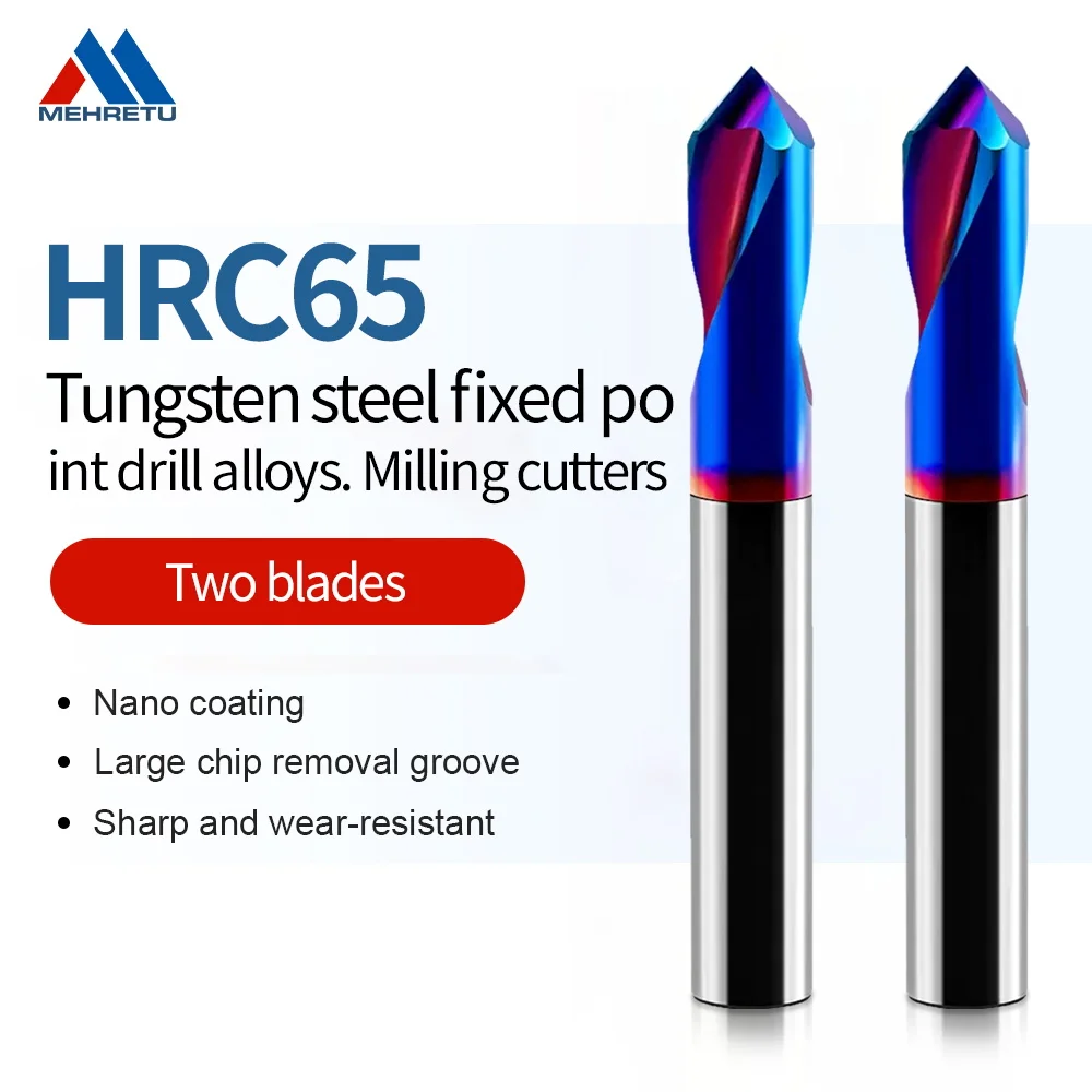 MEHRETU HRC65 Carbide Spot Drill Bit 90 Degree CNC Chamfering Drilling Guide Tool Tungsten Steel Location Centering Pilot Drill