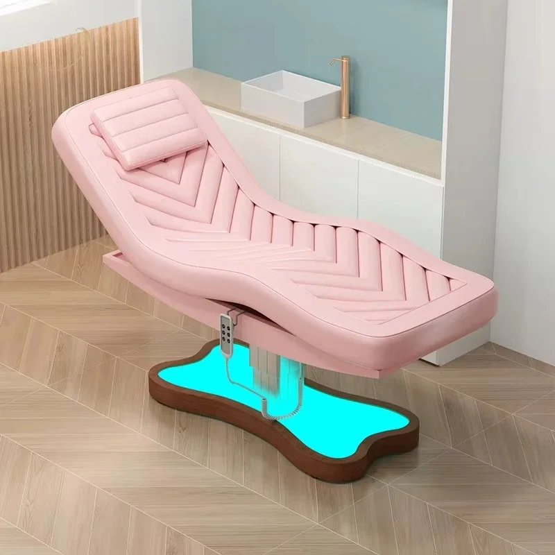 #Pink 3 Motors Massage Beauty Facial Bed with CE LED Base for Beauty Salon