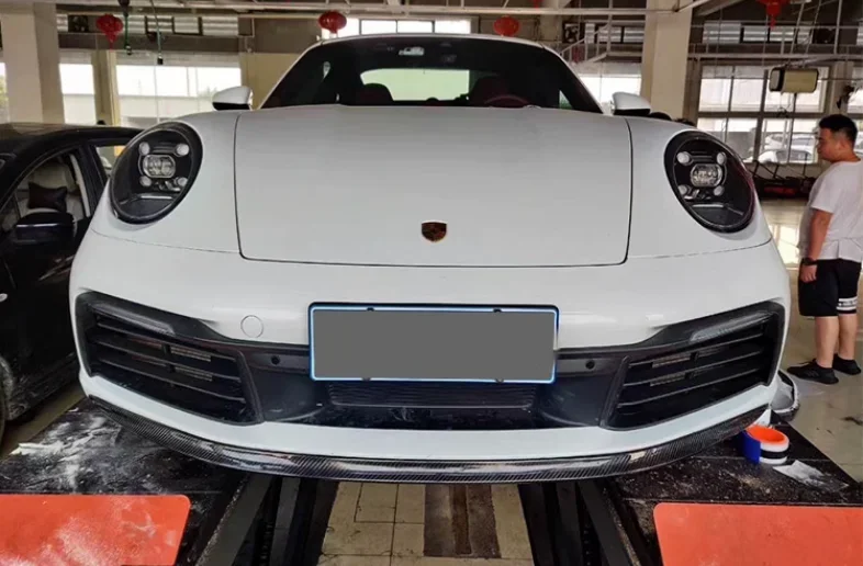 

Для Porsche 911 992 2019 2020 2021 2022 2023 бампер из настоящего углеродного волокна, передняя губа, диффузор, спойлер, крышка, комплект кузова