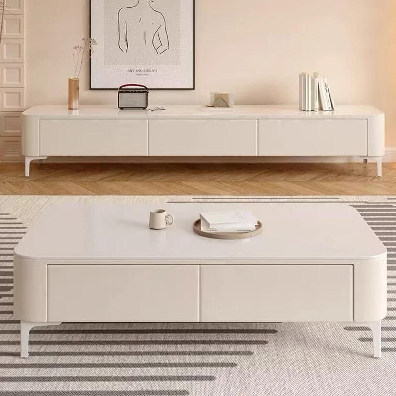 Storage Design Coffee Table Trau Luxury White Floor Modern Side Table Nordic Wood Tavolino Da Salotto Furniture For Home