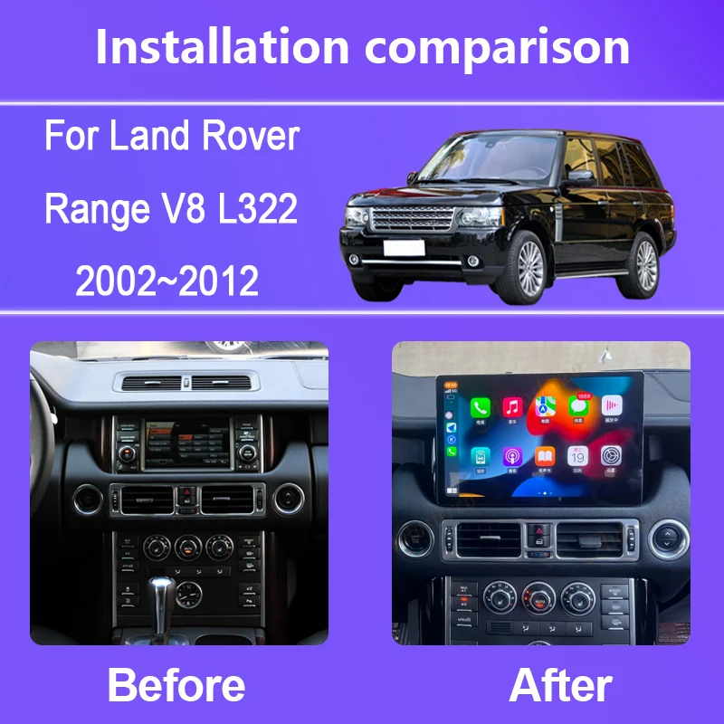 13 Inch For Land Rover Range V8 L322 2002~2012 1920*1200 Resolution Car Multimedia Player Gps Radio Android 12 Octa Core