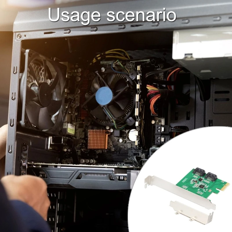 Thẻ điều khiển PCIExpress 2 cổng SATA3.0 có ASM1061R Hỗ trợ RAID1/RAID0