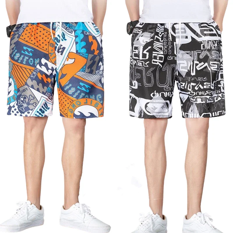 Pantalones cortos de estilo veraniego para hombre, pantalones cortos de playa transpirables de secado rápido, holgados e informales con estampado