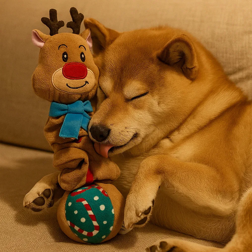Weihnachts-Plüsch-Haustierspielzeug – Weihnachtsmann-Rentier-Schneemann-Form, quietschendes, kaubeständiges interaktives Hundespielzeug,