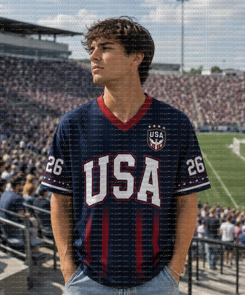 2026 New USA Flag #26 Themed Casual Sports T-Shirt for Couples - Unisex Fan Commemorative Edition, Breathable Short-Sleeve