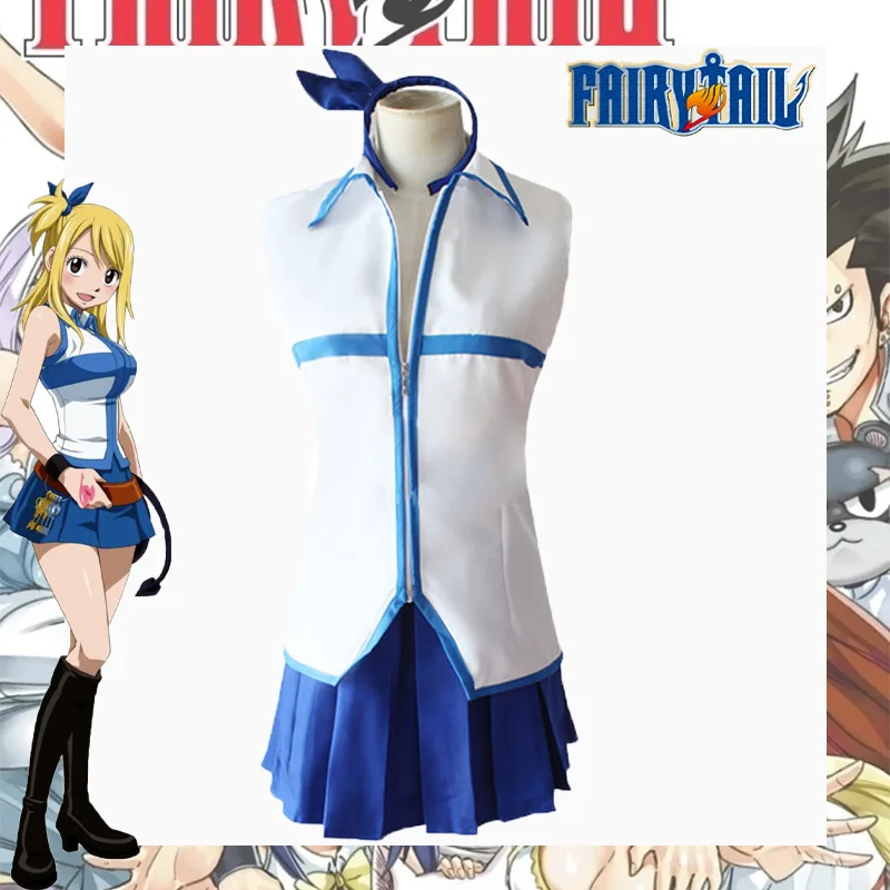 

Anime Fairy Tail Lucy Heartfilia Cosplay Costume Sexy Dress Uniform Women Halloween Party Role Play Carnival Suit Comic Con Set