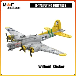 WW2 US Heavy Strategic Bomber B-17G FLYING FORTRESS Military Fighter MOC Building Block Assembly Airplane Model Kids Bricks Toys