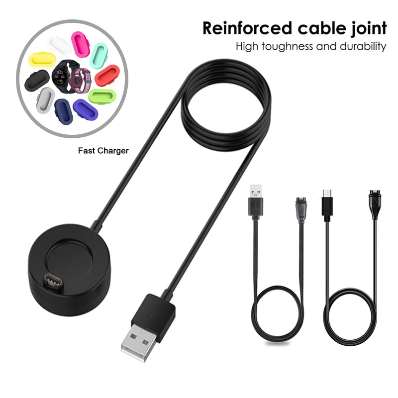 

2in1 Dust Plug+Charging Cable For Garmin165 / 245/ 255 265 / Venu 3 3s / Sq 2 / Vivoactive 5 USB Type-C Data Cable Charger Dock