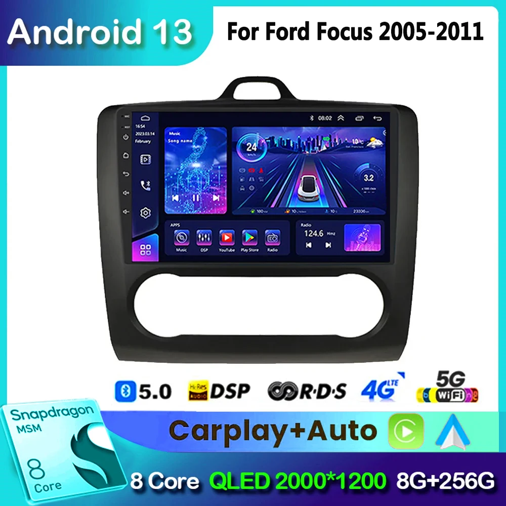 

DSP Android 13 Carplay Car Radio for Ford Focus 2005-2011 GPS Navi Car Multimedia Video Player Autoradio Stereo Head Unit 2Din