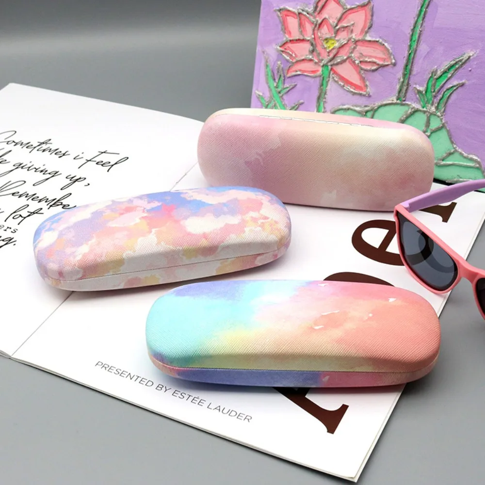 Portable Spectacle Protector Glasses Box Color Cloud Hard Shell Sunglasses Case Unisex Eyewear Storage Box Women