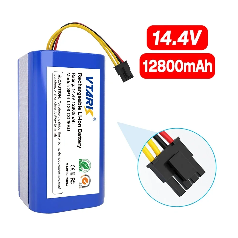 

NEW 14.4V 12800mAh 18650 Li-lon Battery for Cecotec Conga 1290 1390 1490 1590 Vacuum Cleaner Genio Deluxe 370 Gutrend Echo 520