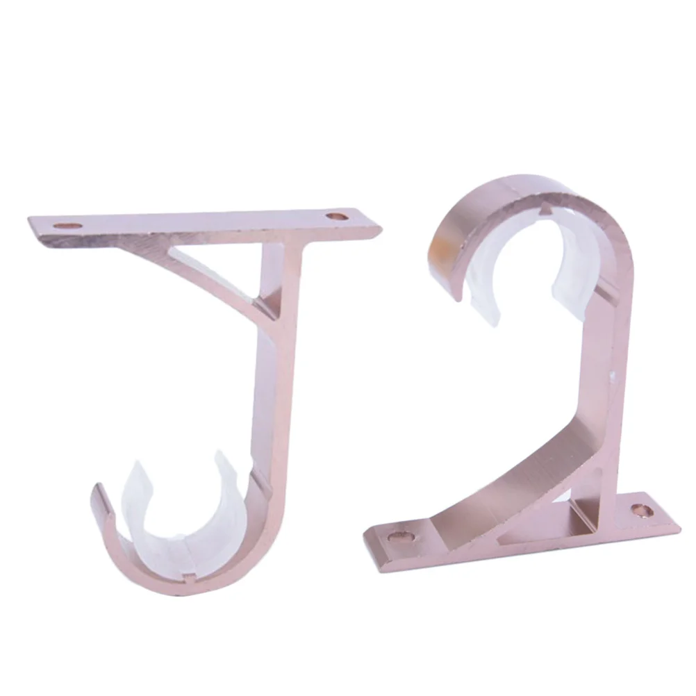 

2pcs Curtain Rod Brackets Aluminum Alloy Wall Mounting Hooks For Heavy Curtains Blinds Modern Semicircular Opening Metal
