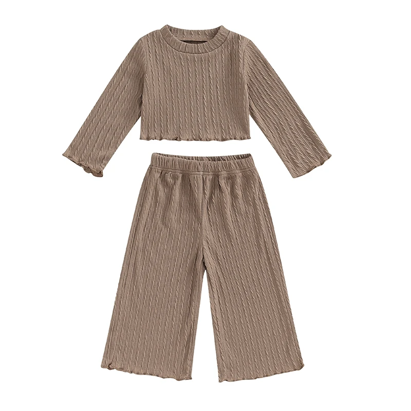 

2 шт., футболка с длинным рукавом и брюки в рубчик