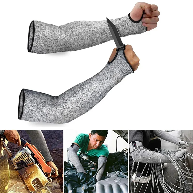 Level 5 Safety Sleeves Anti Cut Arm Puncture Gloves Cutting Resistant Bracers Protector Household Breathable Arm Guard Gloves