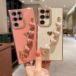 Luxury Love Bracelet Case For Samsung Galaxy S26 Ultra S25 S24 FE S23 Plus S22 S21 A15 A16 A34 A54 A35 A55 Cover