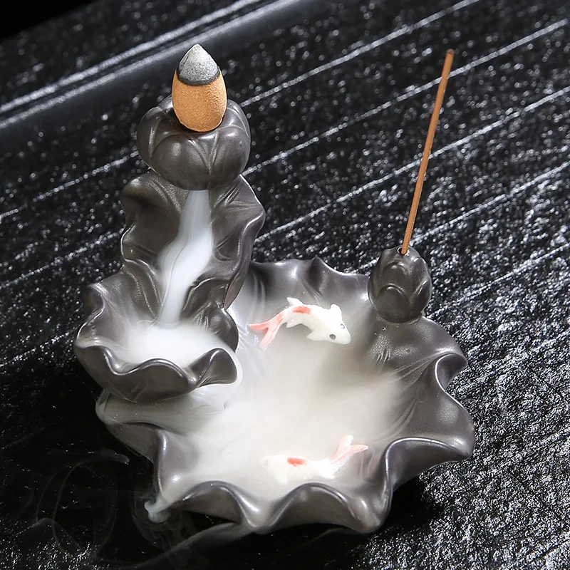 

Creative Home Decor Backflow Stick Incense Burner Ceramic Censer Home Decoration Use In Home Teahouse Zen Yoga Decor -No Incense
