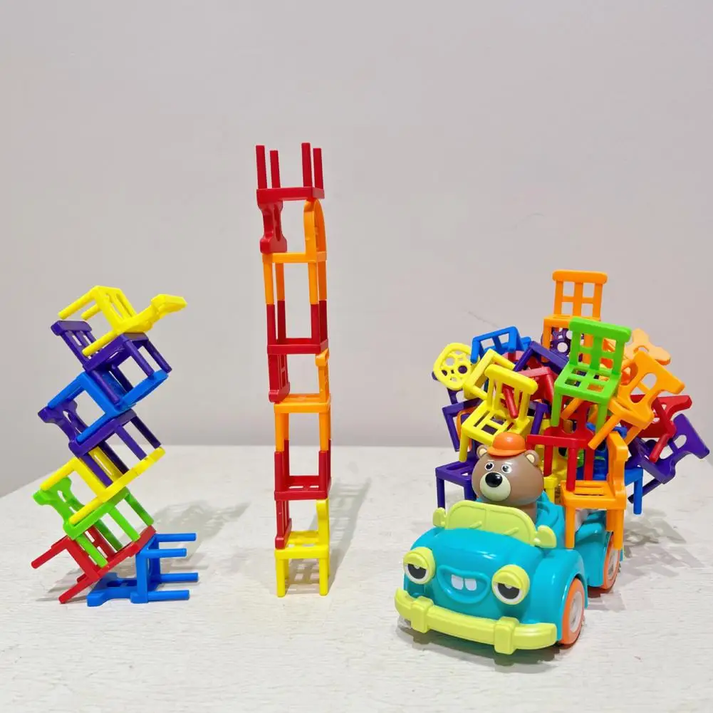 Sedie impilabili in plastica ABS sicura Set di sedie impilabili per bambini Blocchi educativi Giocattolo per incollaggio spaziale genitore-figlio