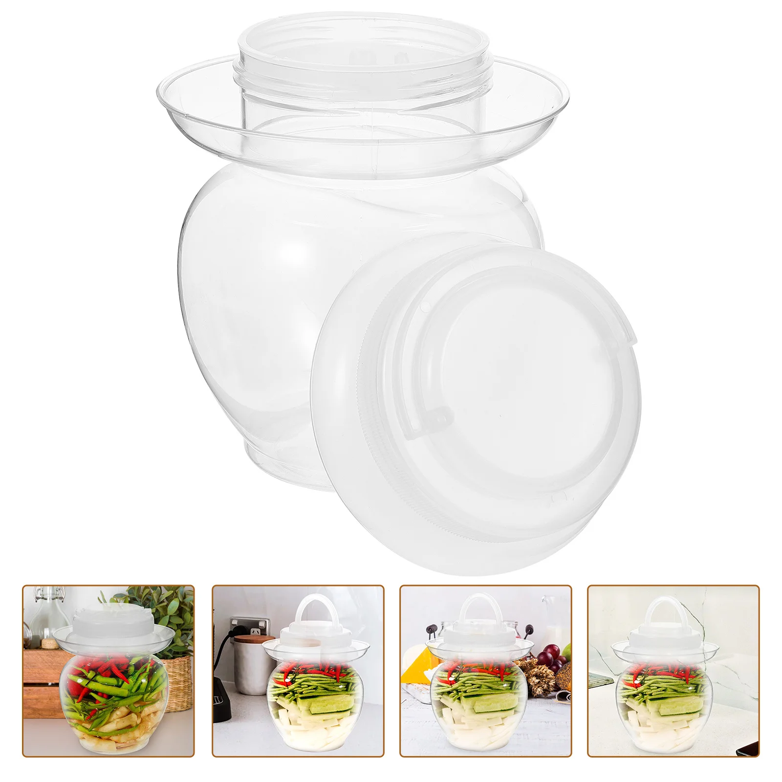 

Fermenting Jar Multi-Use Kitchen Food Container Airtight Design Smooth Surface Compact Storage Fermenting Jar Food Container