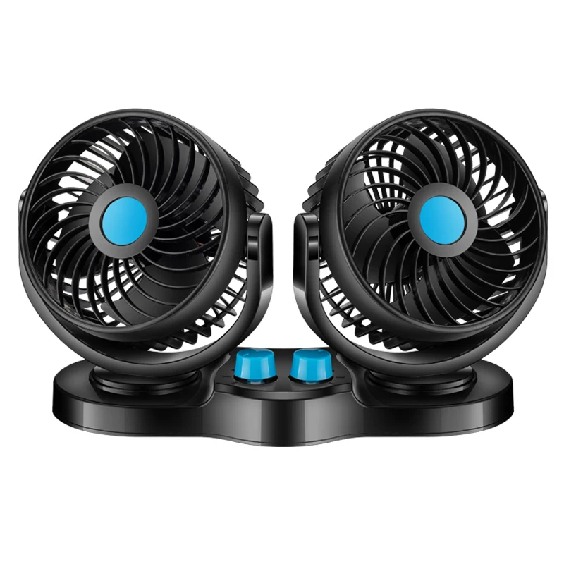 

Car fan 24v large truck 12V car van strong wind cooling double head car small electric fan