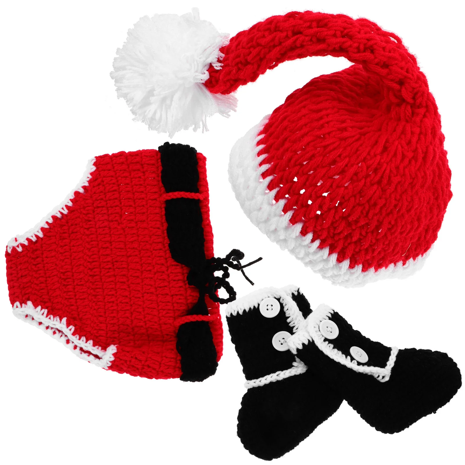 

1Set Newborn Christmas Outfit Baby Girl Boy Photo Props Soft Comfortable Material Adorable Holiday Photos Baby Santa Outfit