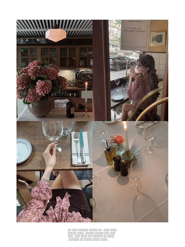 

Early Autumn Floral Print irt Set Sweet Sle Lantern Sve V-Ne ort Length Loose Fit Women's Premium Faion Clothing