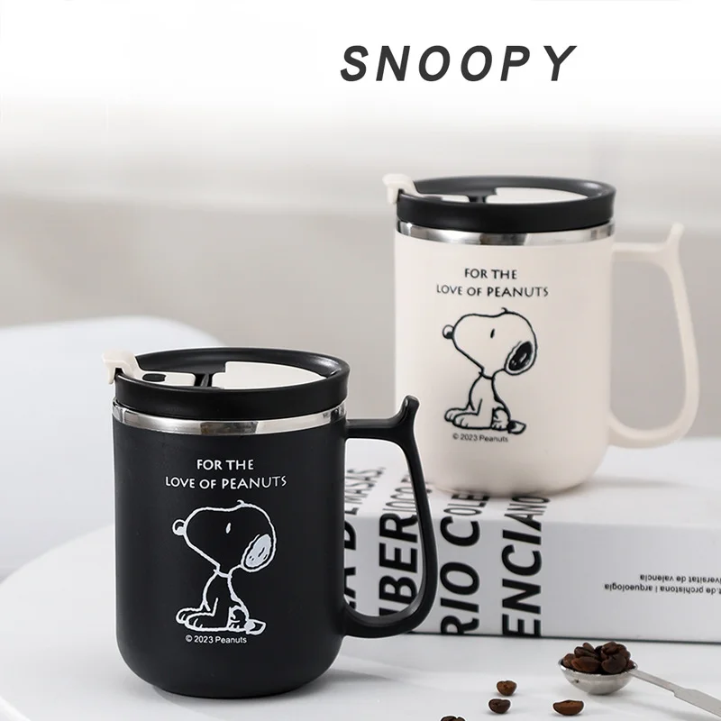 

Anime Snoopy Water Cups 304 Stainless Steel Office Mug Tea Cup Coffee Cups Water Cup Couple Children Gift