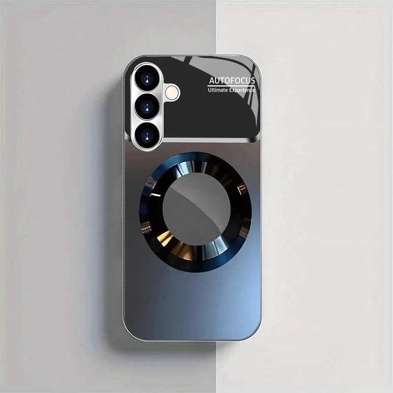 Simplified letter circle tempered glass phone case suitable for Samsung Galaxy S26 S25 S24 S22 S21 S20 FE/Ultra/Plus anti drop
