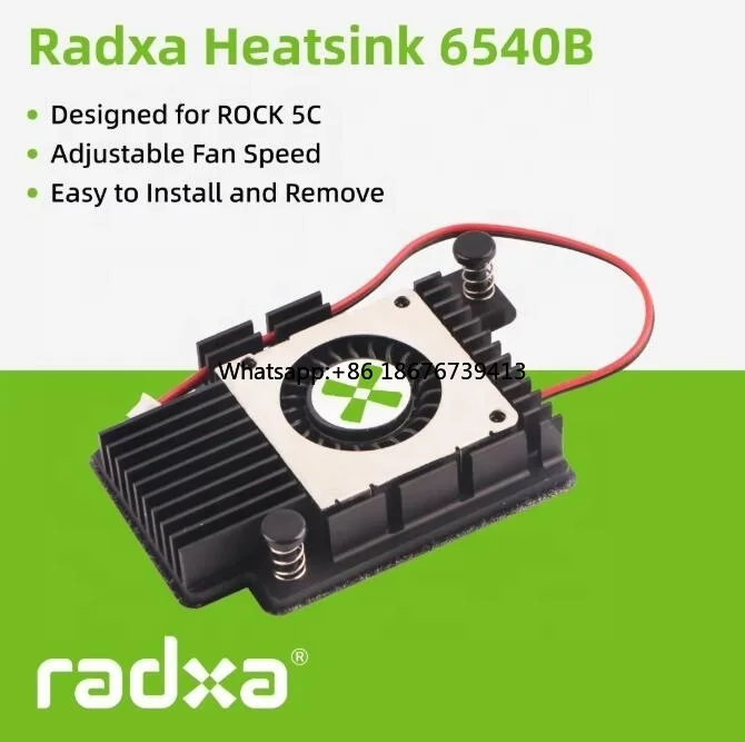 Hot Seller Radxa Heatsink 6540B Designed for ROCK 5C/A7A Adjustable Fan Speed Easy to Install and Remove New&Original