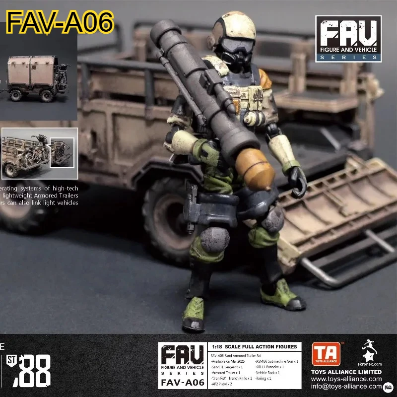 

В наличии оригинальная кислотная дождевая война FAV-A05 FAVA05 Инженер песка A06 Песчаный бронированный прицеп Репринт 1/18 Коллекция игрушек в подарок