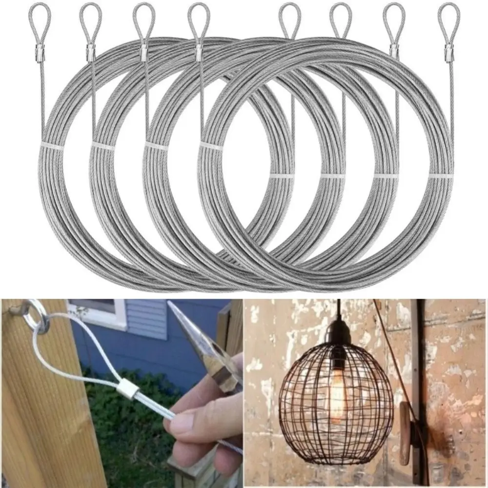 Stainless Steel Stainless Steel Wire Rope Aluminum Sleeve Terminal Pressed Steel Steel Wire Rope Rust Resistant 2M Length