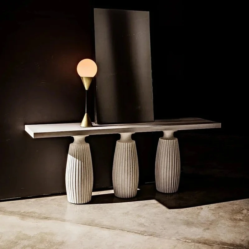 

Красивый входной столик из цельного дерева, чехол в стиле ретро, коридор, стол с торцевым видом, модное искусство