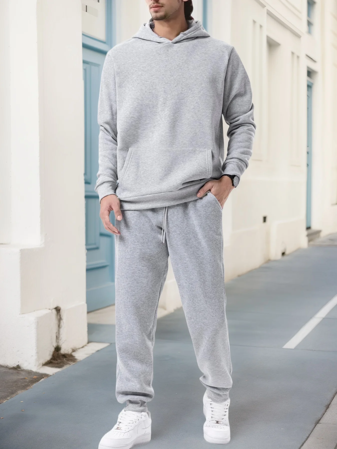 2026 Basic Men Women 2Pcs/Sets Sweatshirt Hoodies Pants Male Gyms Fitness Tops Joggers Sportswear Tracksuits ropa para hombre