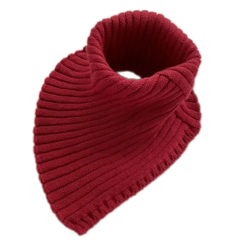 39BD Damen-Winter-Rippstrick-Rollkragenpullover, einfarbig, abnehmbarer Dickey-Dreiecksschal, winddicht, Halswärmer – Detail 3