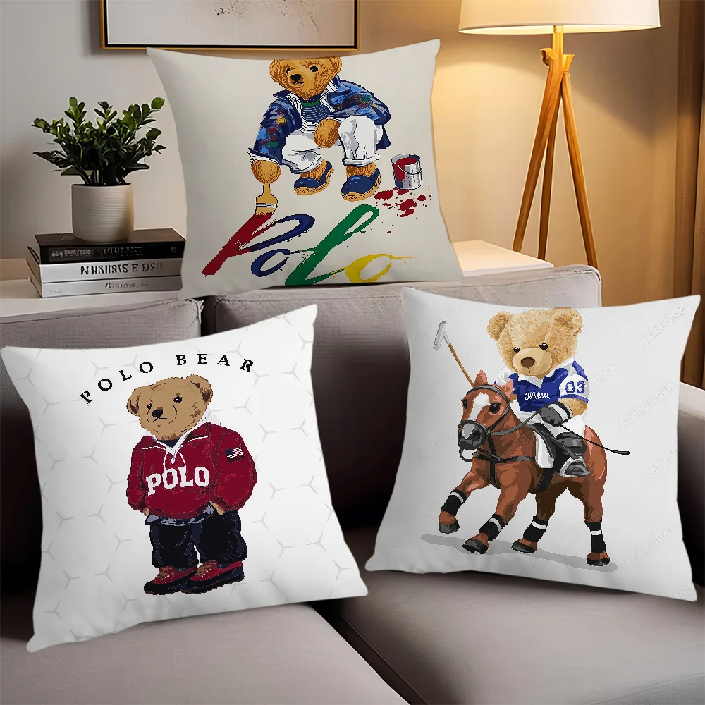 P-Polo Pillow Case Office Cushions Suitable For Sofa B-Bears Car Bedroom Decorative Cushion Cover