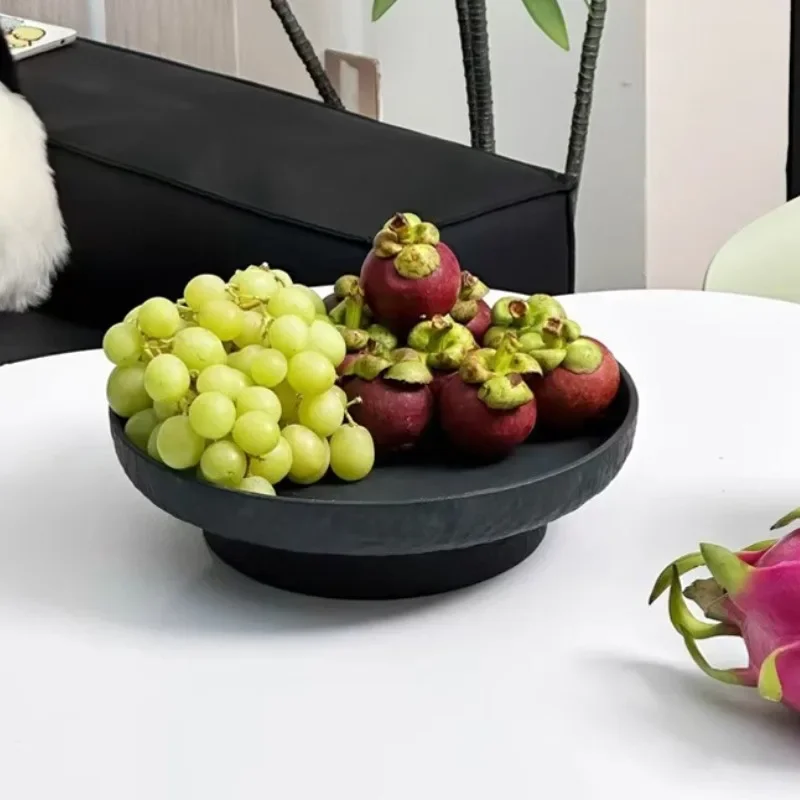 Resin Fruit Bowl Modern Round Fruit Plate Luxury Minimalist Household Sharing Plates Kitchen Snack Tableware Dining Decoration