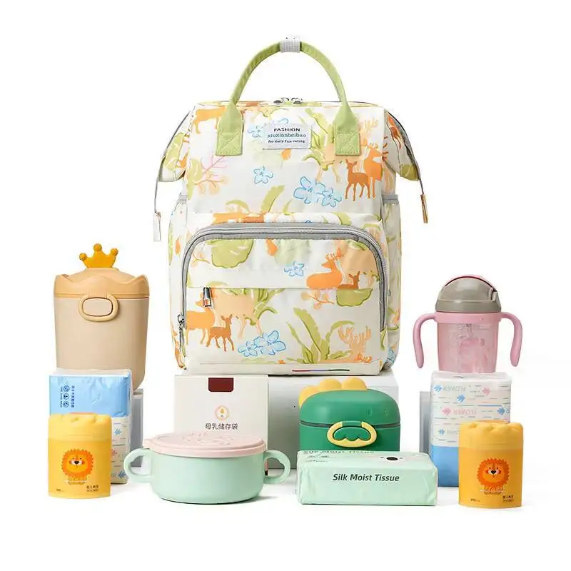 Large Capacity Mommy For Outdoor Walking Portable Waterproof Multi-functional Compartment Maternity Mother And Baby Bag Backpack