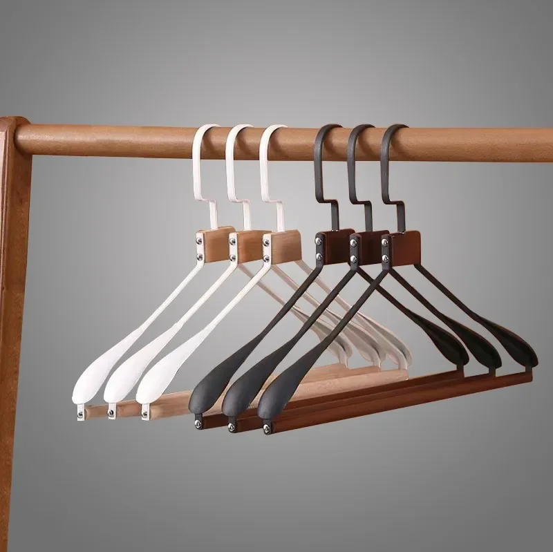 10 PCS Home Drying Rack Large Wardrobe Non-slip Clothes Hanging Iron Suit Solid Wood Retro Color Clothes Hanger